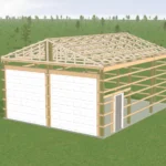 3D mockup of a Custom 24X30X12 Garage