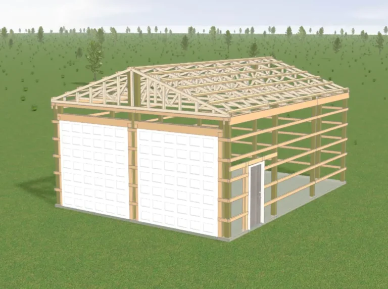 3D mockup of a Custom 24X30X12 Garage