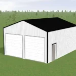 3D mockup of a Custom 24X30X12 Garage
