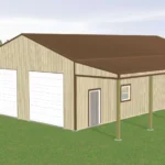 3D mockup of a Custom 30X40X12 Garage with windows