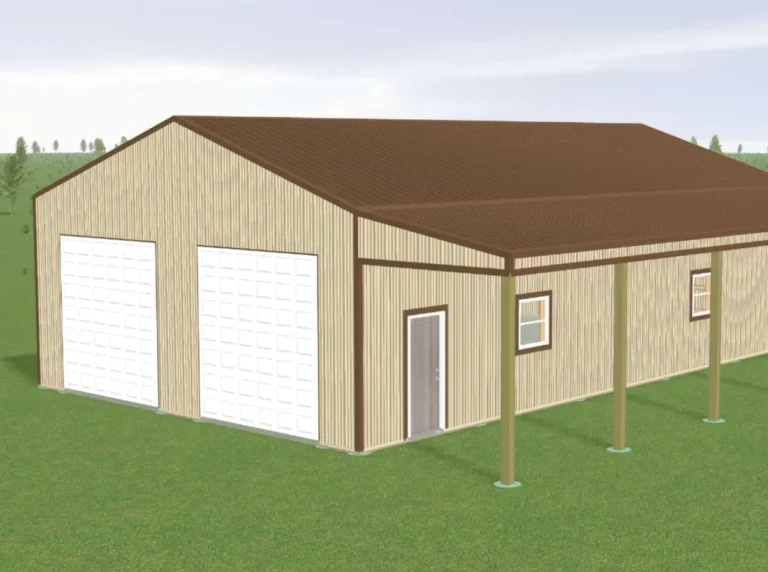 3D mockup of a Custom 30X40X12 Garage with windows