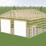 3D mockup of a Custom 30X30X12 Garage