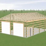 3D mockup of a Custom 30X40X12 Garage