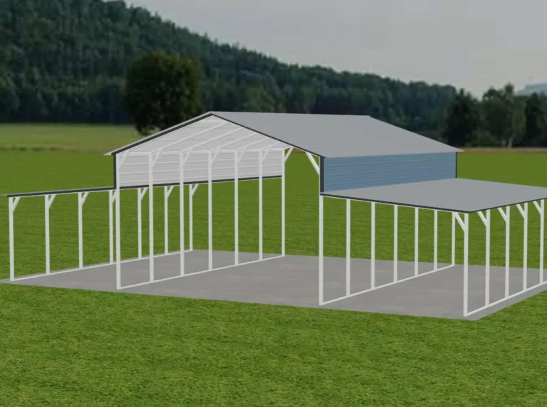 Raised center barn carport 3D mockup