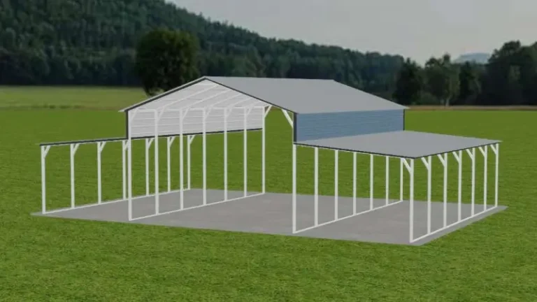 Raised center barn carport 3D mockup