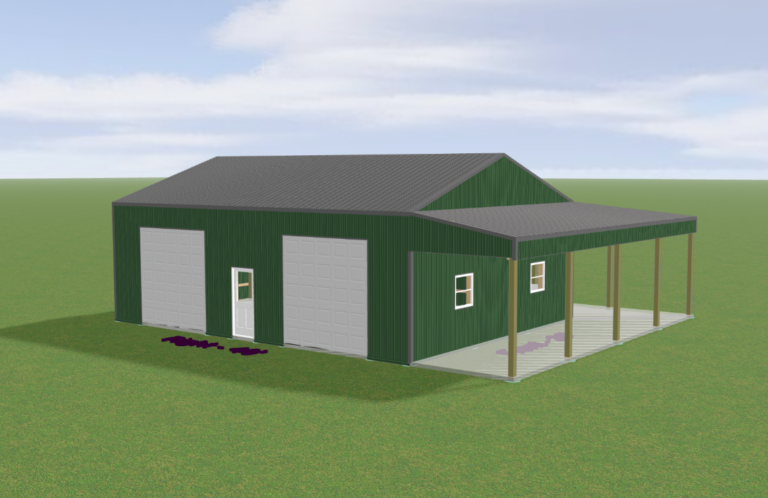 30x40x12 With Wraparound Porch pole barn kit, photo 4