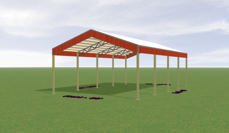 30x48x12 Hay Barn/ Equipment Shed pole barn kit, photo 1