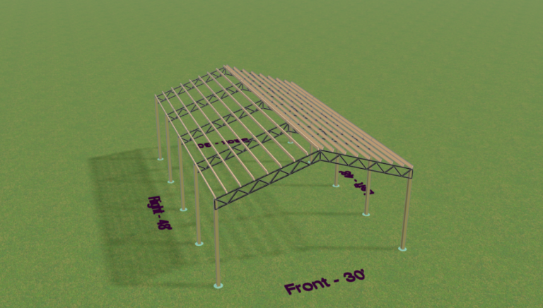 30x48x12 Hay Barn/ Equipment Shed pole barn kit, photo 2