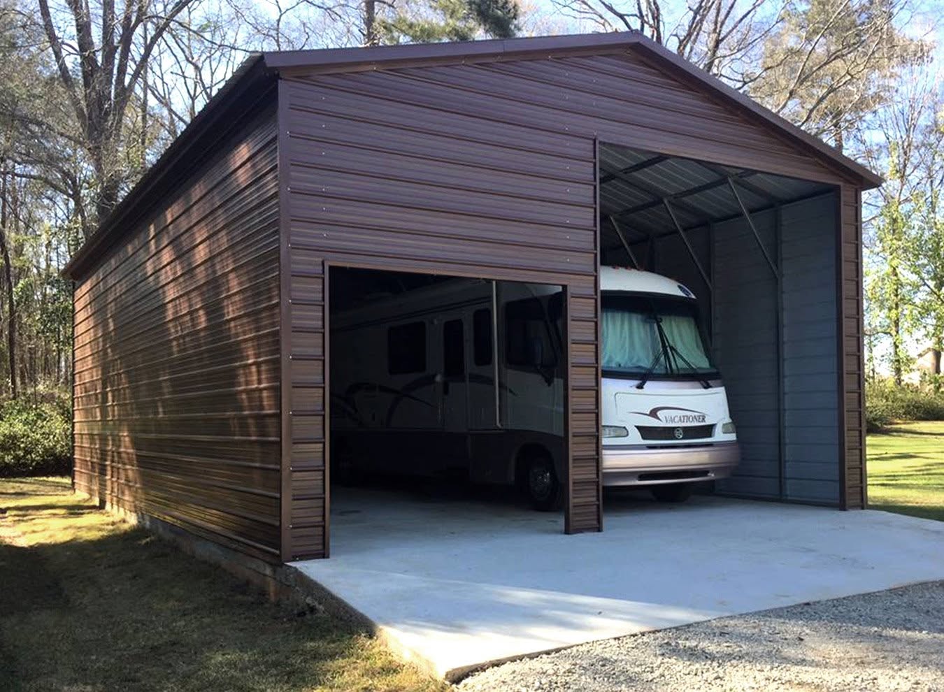 Steel camper cover with deck